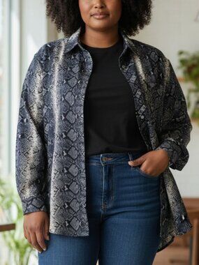 MOTHER the thin veil button down boa babe shirt Sz. Large 100% Cotton